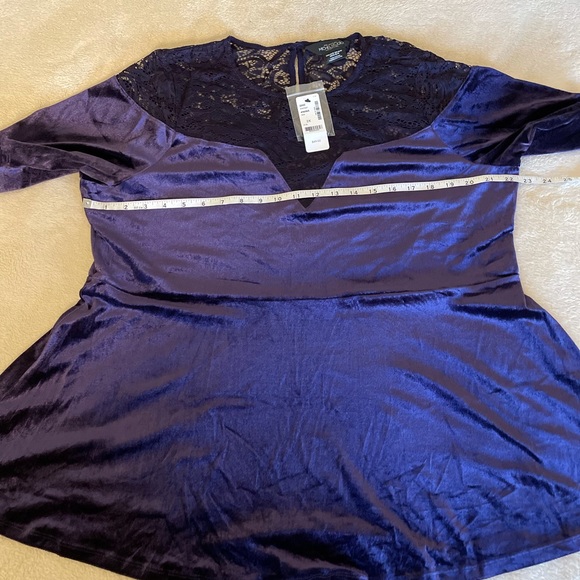 Michel Studio Lace Peplum Blouse - Size 2X - Picture 7 of 12